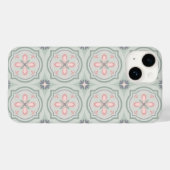 Coques Case-Mate iPhone Carreaux Floraux Pastel Vert (Verso (horizontal))