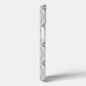 Coques Case-Mate iPhone Carreaux Floraux Pastel Verts (Verso / Droite)