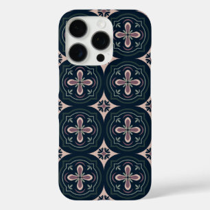Coques iPhone 16 Pro Carreaux Géométriques Floraux Terreux