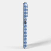 Coques Case-Mate iPhone Carreaux Gingham Bleu et Blanc Classiques (Verso / Droite)