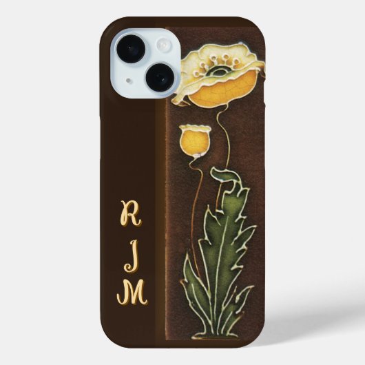 Coques Case-Mate iPhone Carreaux jaunes personnalisés (Verso)