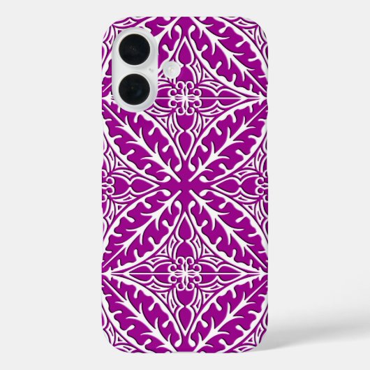 Coques Case-Mate iPhone Carreaux marocains - améthyste violet et blanc (Verso)