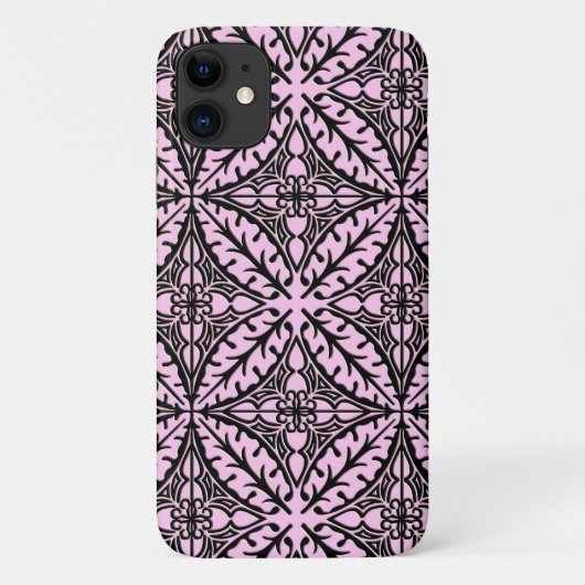 Coques Case-Mate iPhone Carreaux marocains - rose glace et noir (Dos)