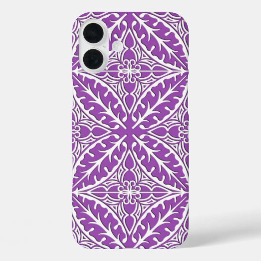 Coques Case-Mate iPhone Carreaux marocains - violet et blanc (Verso)