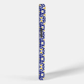 Coques Case-Mate iPhone Carreaux méditerranéens Motif bleu et jaune (Verso / Droite)