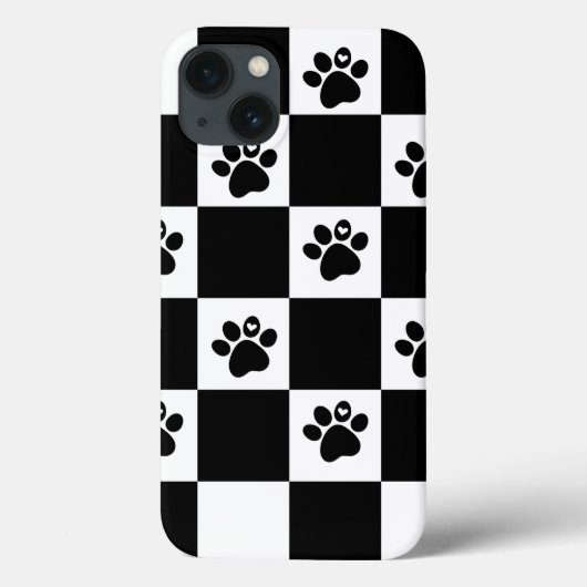 Coques Case-Mate iPhone Carreaux Noir & Blanc (Verso)