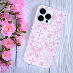 Coque Pour Pour iPhone 14 Pro Max Carreaux ornés en rose<br><div class="desc">Divers carreaux ornés peints à la main avec des éléments floraux</div>