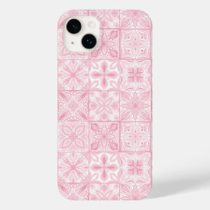 Coque Pour iPhone 14 Plus Carreaux ornés en rose