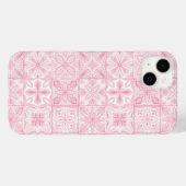 Coques Case-Mate iPhone Carreaux ornés en rose (Verso (horizontal))