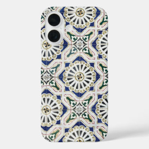 Coques iPhone 16 Carreaux portugais - Azulejo coloré géométrique