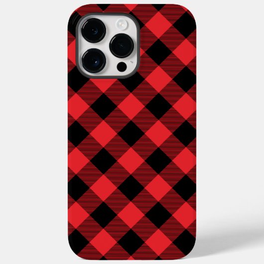 Coques Case-Mate iPhone Carreaux Rouge Noir Buffalo (Verso)