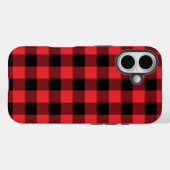 Coques Case-Mate iPhone Carreaux Rouge Noir Buffalo (Verso (horizontal))