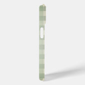 Coques Case-Mate iPhone Carreaux verts, monogramme (Verso / Droite)