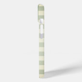 Coques Case-Mate iPhone Carreaux verts, monogramme (Verso / Gauche)