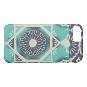 Coques Case-Mate iPhone Carrelage bleu Batik II (Dos (Horizontal))