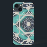 Etui iPhone 13 Carrelage bleu Batik II<br><div class="desc">Floral</div>