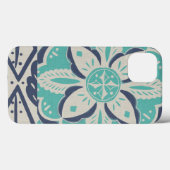 Coques Case-Mate iPhone Carrelage bleu Batik IV (Verso (horizontal))