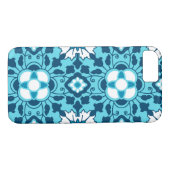 Coques Case-Mate iPhone Carrelage marocain floral, Indigo, bleu ciel et bl (Dos (Horizontal))