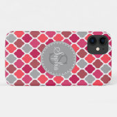 Coques Case-Mate iPhone Carrelage marocain Motif Monogramme élégant rose g (Dos (Horizontal))