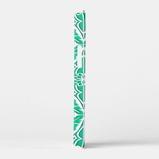 Coques Case-Mate iPhone Carrelage marocain - turquoise et blanc (Verso / Droite)