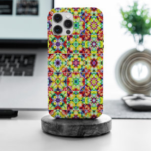 Coque iPhone 15 Pro Max Carrelage méditerranéen, Carreaux d'encre d'alcool