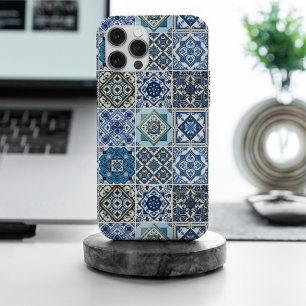 Coque iPhone 15 Pro Max Carrelage méditerranéen, Portugais, Azulejo, Majol