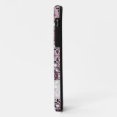 Coques Case-Mate iPhone Carrelage monogramme Rose de cerise en fleurs Mand (Dos/Gauche)