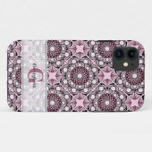 Coques Case-Mate iPhone Carrelage monogramme Rose de cerise en fleurs Mand (Dos (Horizontal))