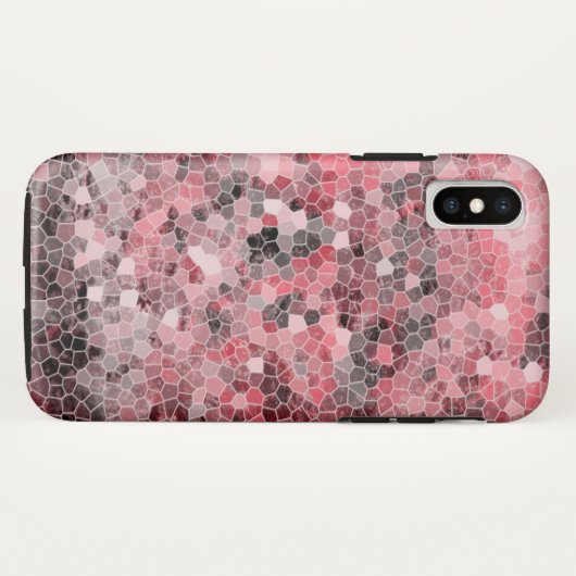 Coques Case-Mate iPhone Carrelage mosaïque gris rose (Dos (Horizontal))