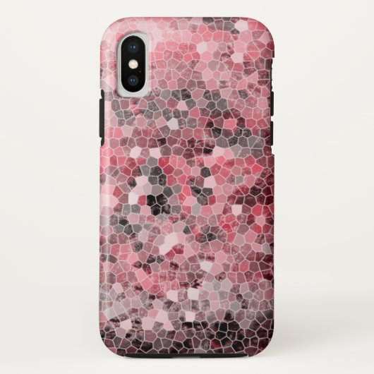 Coques Case-Mate iPhone Carrelage mosaïque gris rose (Dos)