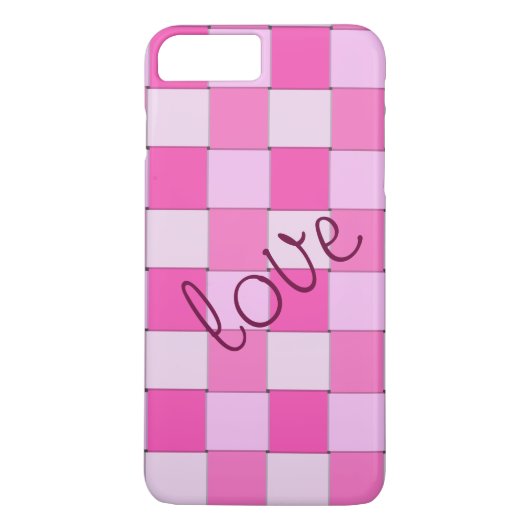 Coques Case-Mate iPhone Carrelage romantique rose tissé avec amour (Dos)