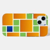 Coques Case-Mate iPhone Carrés à dégradé orange  (Verso (horizontal))
