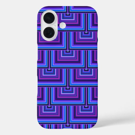 Coques Case-Mate iPhone Carrés bleus et violets (Verso)