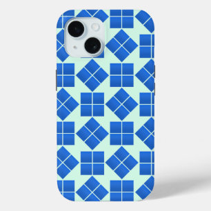 Coque Pour iPhone 15 Carrés bleus tournants
