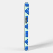 Coques Case-Mate iPhone Carrés bleus tournants (Verso / Droite)