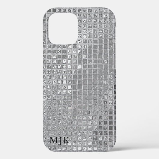 Coques Case-Mate iPhone Carrés brillants à huile d'argent (Verso)