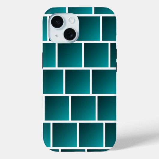 Coques Case-Mate iPhone Carrés de sarcelle dégradés (Verso)