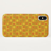 Coques Case-Mate iPhone Carrés de style Orange des années 70 (Dos (Horizontal))