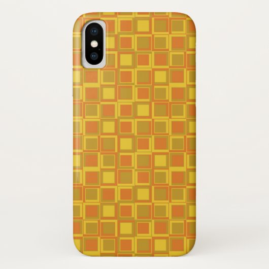 Coques Case-Mate iPhone Carrés de style Orange des années 70 (Dos)