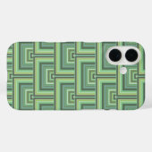 Coques Case-Mate iPhone Carrés écailles vert olive motif (Verso (horizontal))