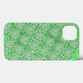 Coques Case-Mate iPhone Carrés, fausse tuile, faux feuillage vert (Verso (horizontal))