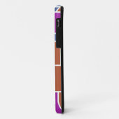 Coques Case-Mate iPhone Carrés géométriques Abstraits | Gris pourpre Brown (Dos/Gauche)