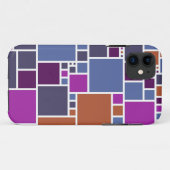 Coques Case-Mate iPhone Carrés géométriques Abstraits | Gris pourpre Brown (Dos (Horizontal))
