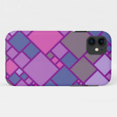 Coques Case-Mate iPhone Carrés géométriques Abstraits | Rose violet bleu (Dos (Horizontal))