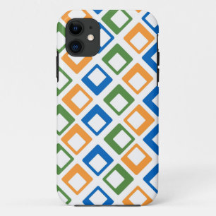 Coque Case-Mate Pour iPhone Carrés géométriques Bleu vert orange