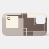 Coques Case-Mate iPhone Carrés géométriques - Chocolat et crème (Verso (horizontal))