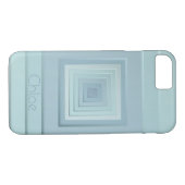 Coques Case-Mate iPhone Carrés géométriques classiques (blues clairs) (Dos (Horizontal))