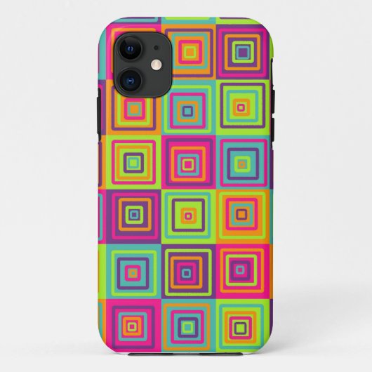 Coques Case-Mate iPhone Carrés géométriques colorés (Dos)