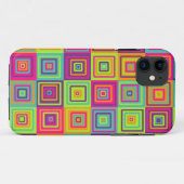 Coques Case-Mate iPhone Carrés géométriques colorés (Dos (Horizontal))