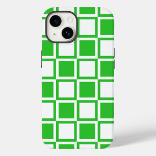 Coque Pour iPhone 14 Carrés Green Bold Mod